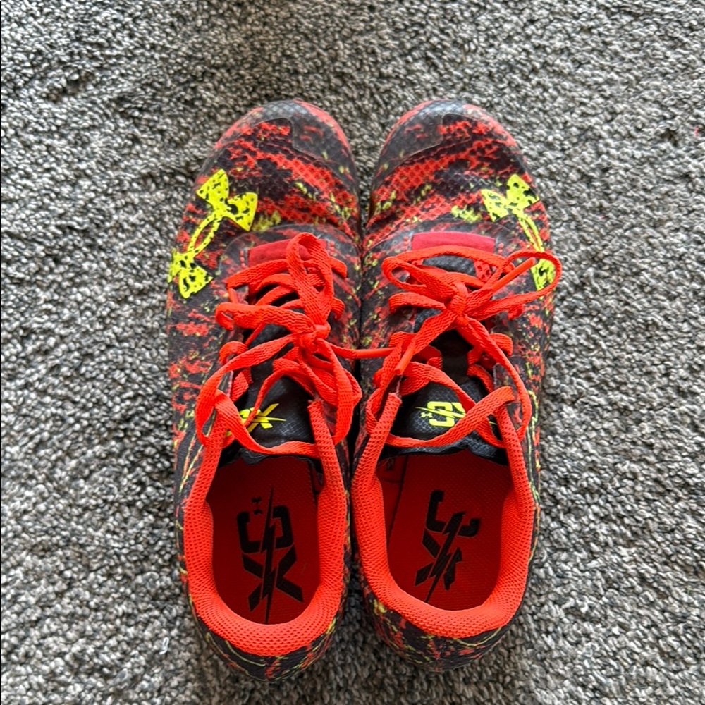 Under Armour Red and Yellow Cross Country spikes